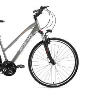 Tūrisma velosipēds Bisan 28 TRX8200-23 City Lady pelēks (S)