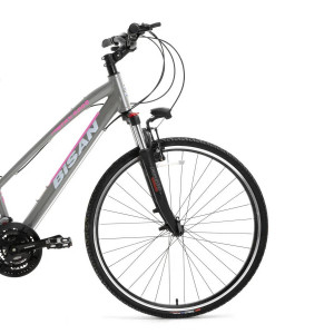 Tūrisma velosipēds Bisan 28 TRX8200-23 City Lady pelēks/rozā (S)