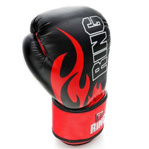 Boksa cimdi Ring Fire (RR-15) 12 oz, melni/sarkani
