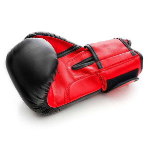 Boksa cimdi Ring Fire (RR-15) 12 oz, melni/sarkani